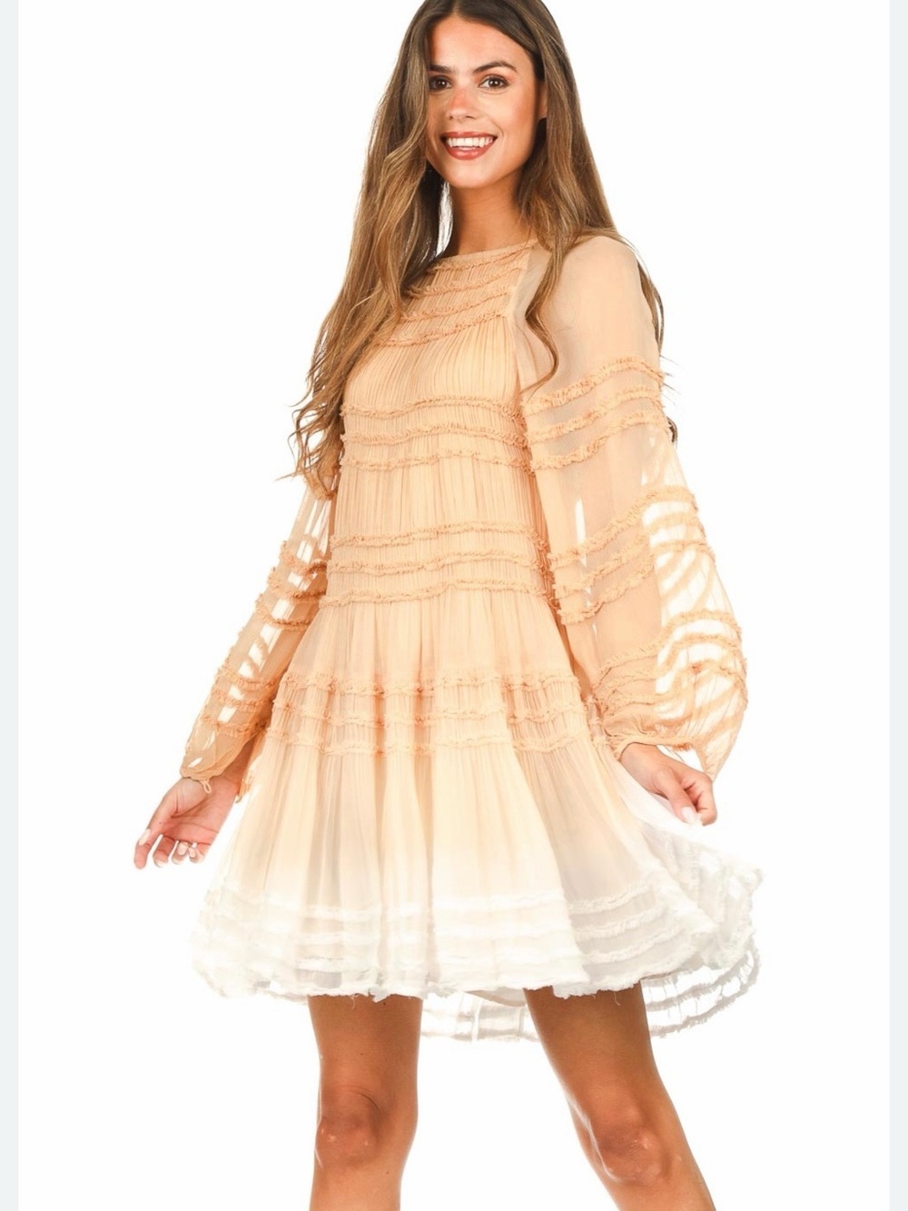 Magali Pascal Amaia Dress in a peach ombre XS